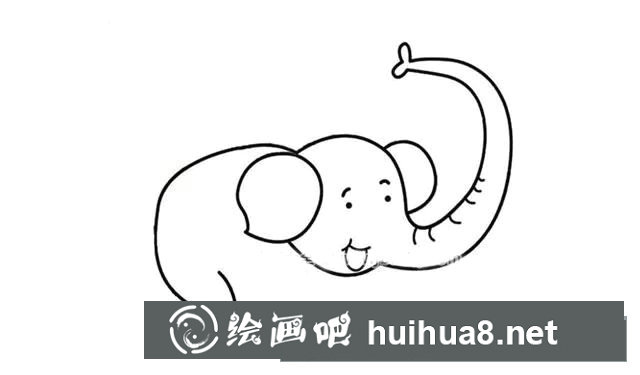 大象簡筆畫步驟圖片