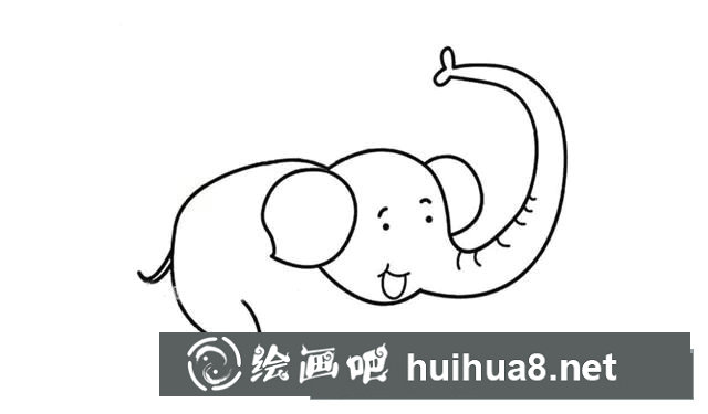 大象簡筆畫步驟圖片