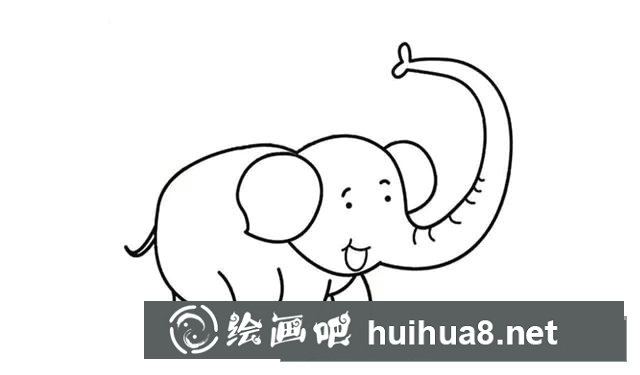 大象簡筆畫步驟圖片