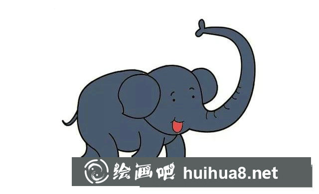 大象簡筆畫步驟圖片