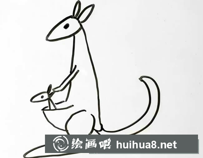 簡單的袋鼠簡筆畫畫法步驟圖片