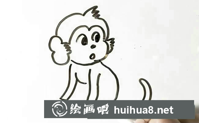猴子簡(jiǎn)筆畫步驟圖