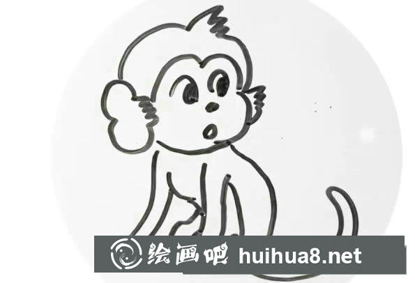猴子簡(jiǎn)筆畫步驟圖