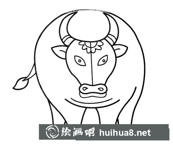 健壯的黃牛簡筆畫2