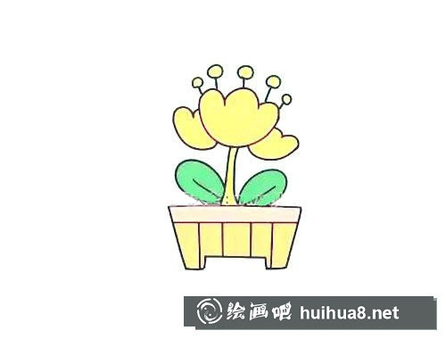 郁金香盆栽簡筆畫