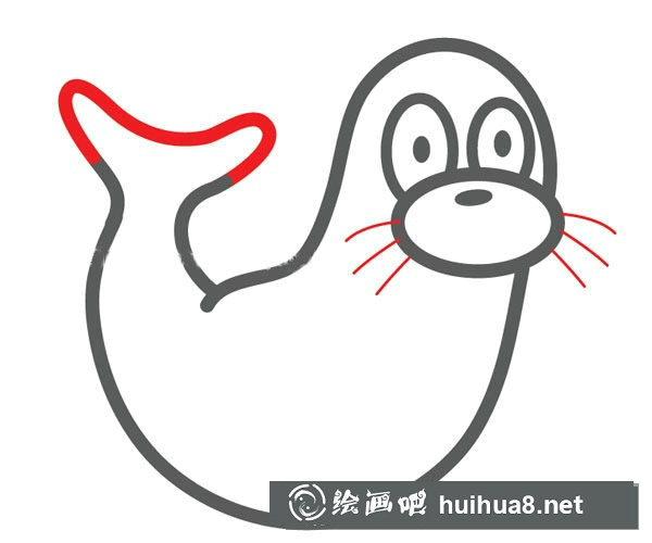 可愛的海豹簡筆畫步驟圖片