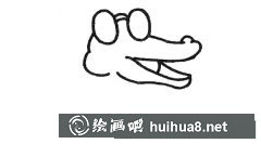 四步學(xué)畫卡通鱷魚簡(jiǎn)筆畫教程