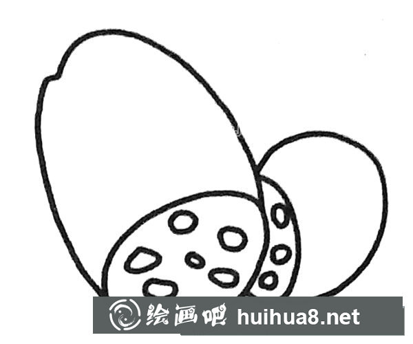 蓮藕簡筆畫步驟4