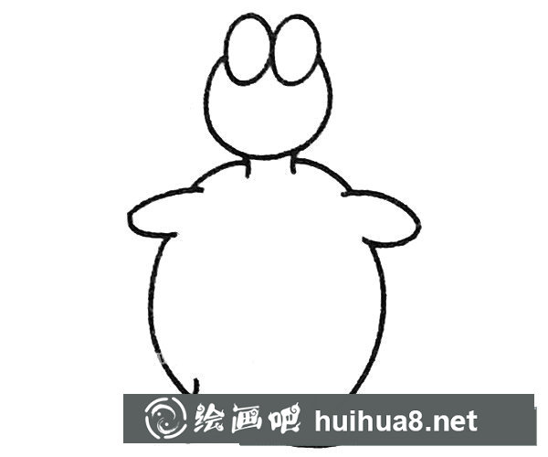 卡通烏龜簡筆畫步驟圖解2