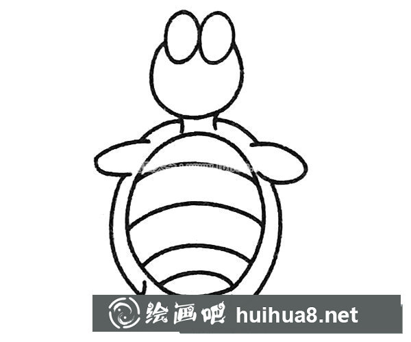 卡通烏龜簡筆畫步驟圖解3