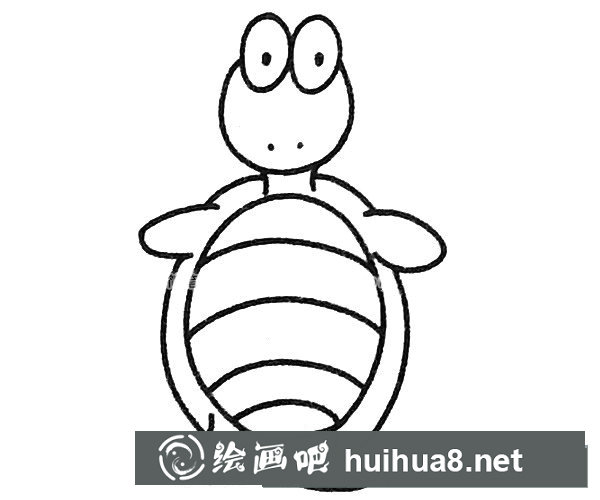 卡通烏龜簡筆畫步驟圖解4
