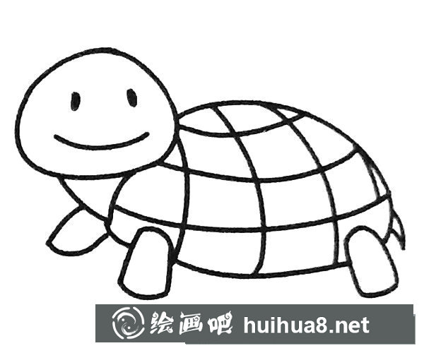 卡通烏龜簡筆畫4