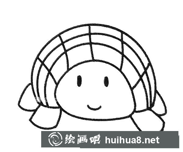 卡通烏龜簡筆畫6