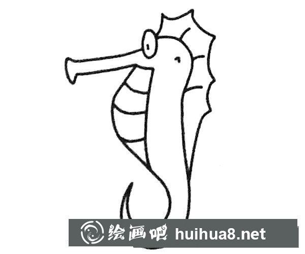 海馬簡筆畫步驟圖解4