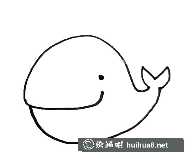 可愛的鯨魚簡(jiǎn)筆畫步驟圖解教程