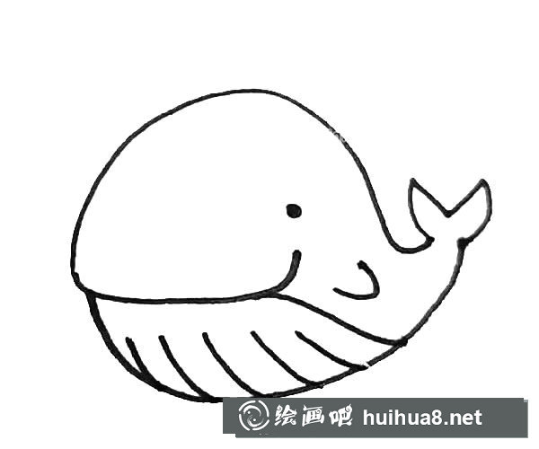 可愛的鯨魚簡(jiǎn)筆畫步驟圖解教程