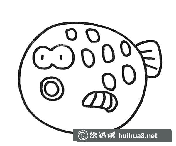 6款可愛的河豚簡筆畫圖片