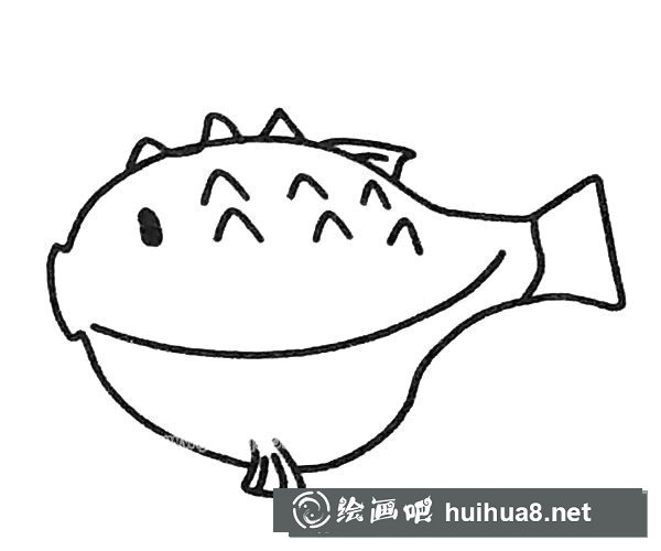 6款可愛的河豚簡筆畫圖片