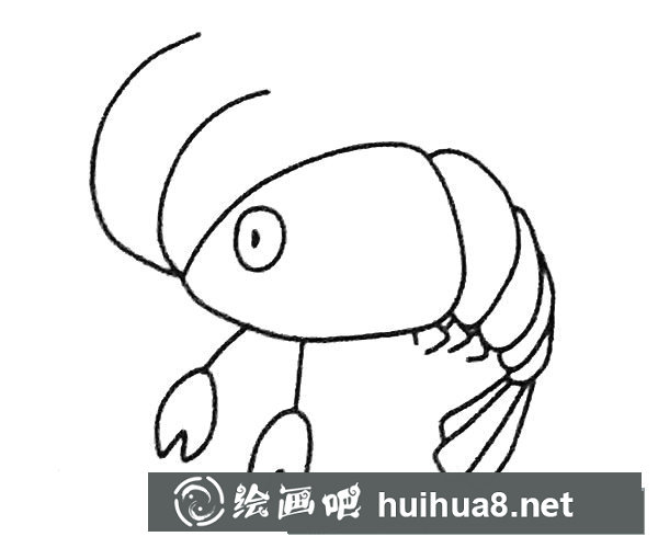 卡通蝦的簡筆畫步驟圖解