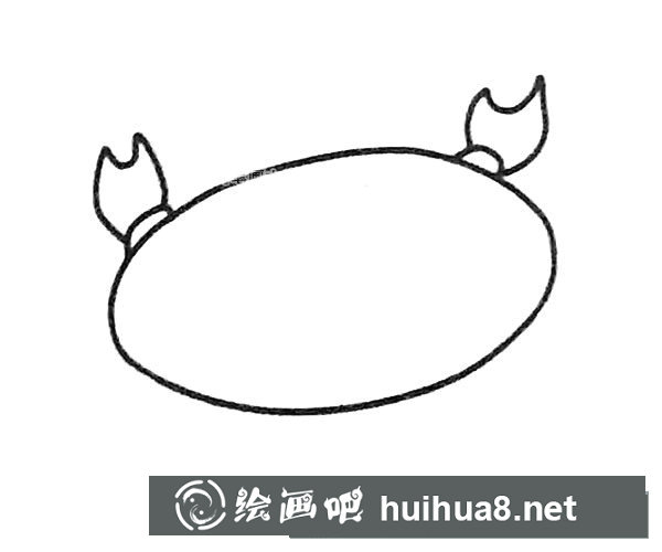卡通螃蟹簡筆畫步驟圖解2