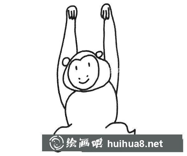 長(zhǎng)臂猿簡(jiǎn)筆畫圖片1