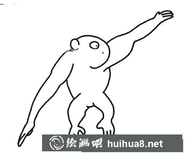 長(zhǎng)臂猿簡(jiǎn)筆畫圖片2
