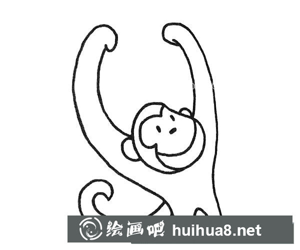 長(zhǎng)臂猿簡(jiǎn)筆畫圖片3