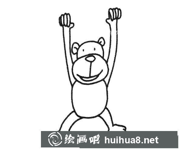 長(zhǎng)臂猿簡(jiǎn)筆畫圖片4