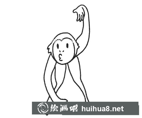 長(zhǎng)臂猿簡(jiǎn)筆畫圖片5