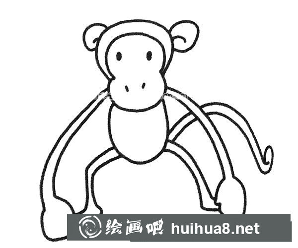 長(zhǎng)臂猿簡(jiǎn)筆畫圖片6