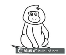 可愛狒狒簡筆畫圖片6款