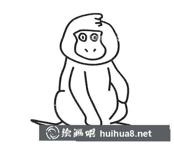 狒狒簡筆畫圖片1
