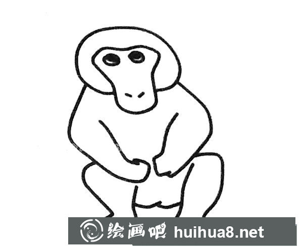 狒狒簡筆畫圖片2