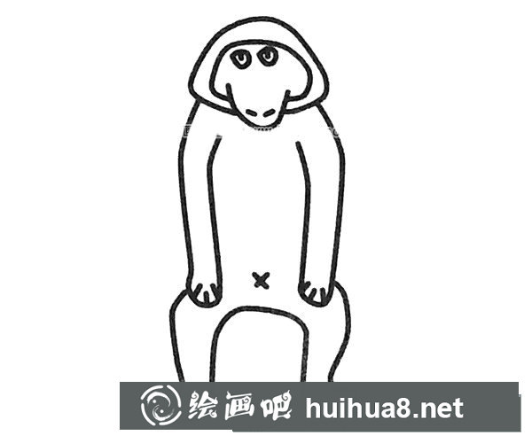 狒狒簡筆畫圖片3