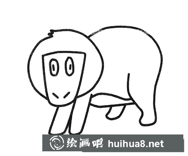 狒狒簡筆畫圖片5