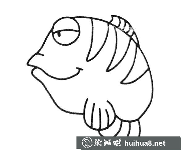 神仙魚簡筆畫圖片5
