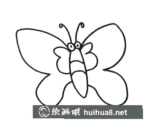 卡通蝴蝶簡筆畫圖片3