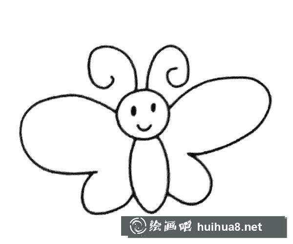 卡通蝴蝶簡筆畫圖片1