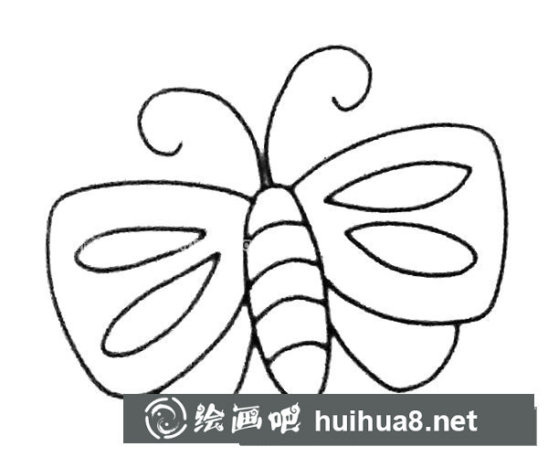 卡通蝴蝶簡筆畫圖片4