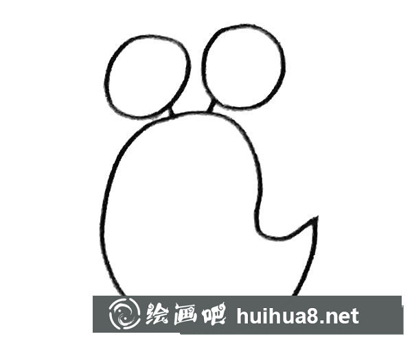 卡通蝸牛簡筆畫步驟2