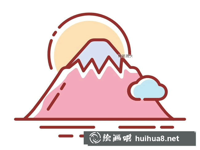 富士山簡筆畫