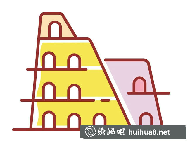 羅馬角斗場簡筆畫