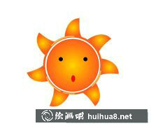 卡通太陽簡筆畫8款可愛彩色圖