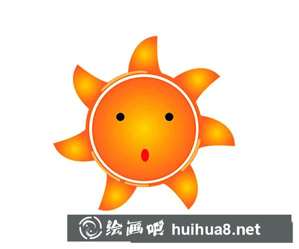 可愛的卡通太陽簡筆畫彩色圖片