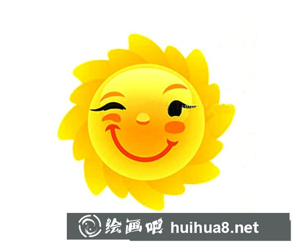 可愛的卡通太陽簡筆畫彩色圖片