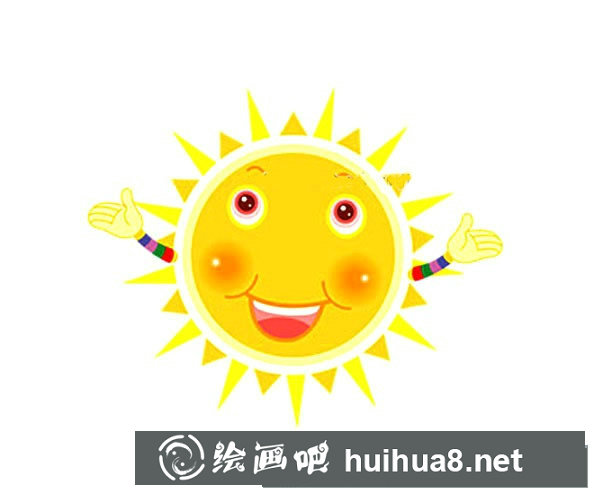 一組可愛的微笑太陽簡筆畫圖片