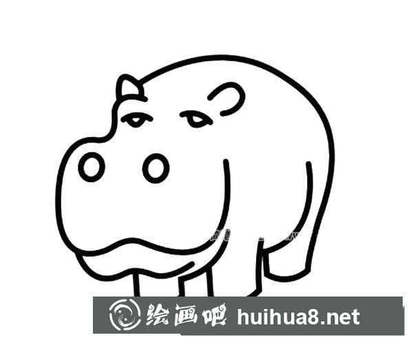 可愛的卡通河馬簡(jiǎn)筆畫圖片