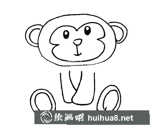 可愛的猴子簡(jiǎn)筆畫步驟圖片
