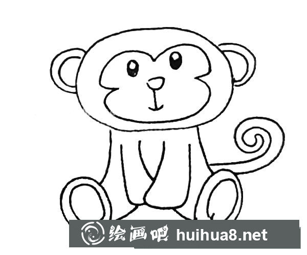 可愛的猴子簡(jiǎn)筆畫步驟圖片