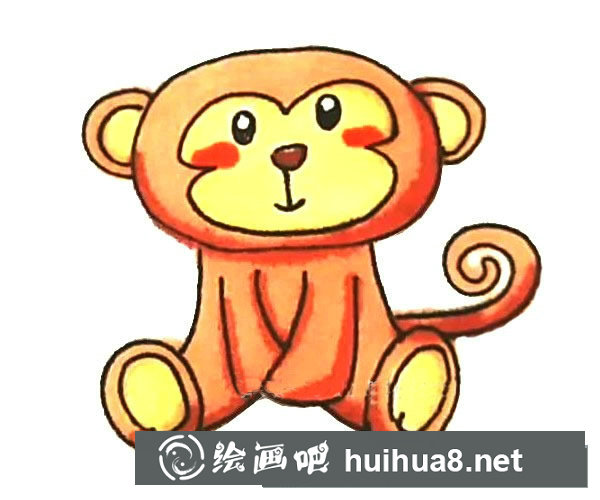可愛的猴子簡(jiǎn)筆畫步驟圖片